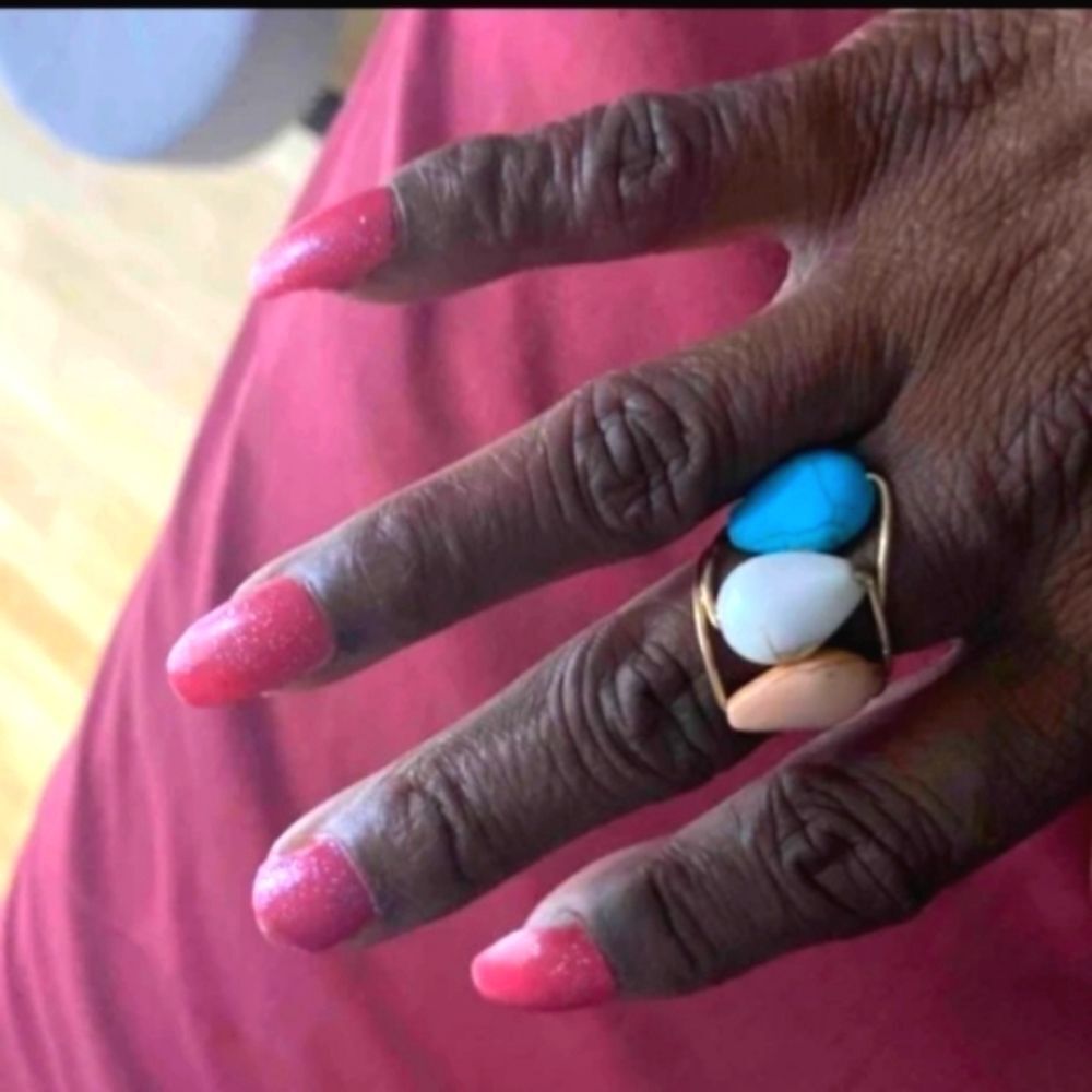 Turquoise TEXTURE 3PC RING SET - Picture 8 of 9